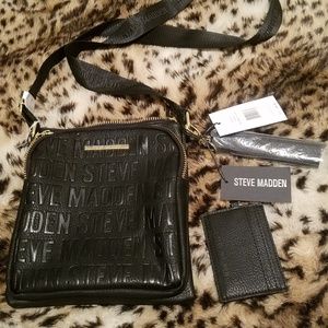 Steve Madden black gold chic purse bag